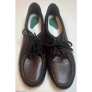 SAS Womens Take Time Size 11 Burgundy Leather Lace Up Loafers Career